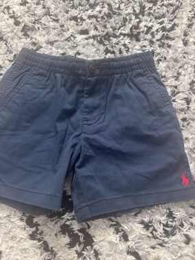 Ralph Lauren Navy Shorts with Red Polo Logo